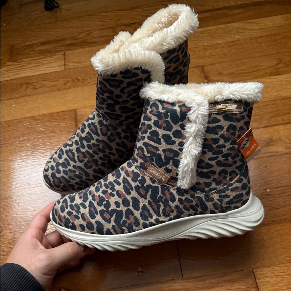 New TONY LITTLE CHEEKS Women's Warm Fuzzy Boot Cheetah